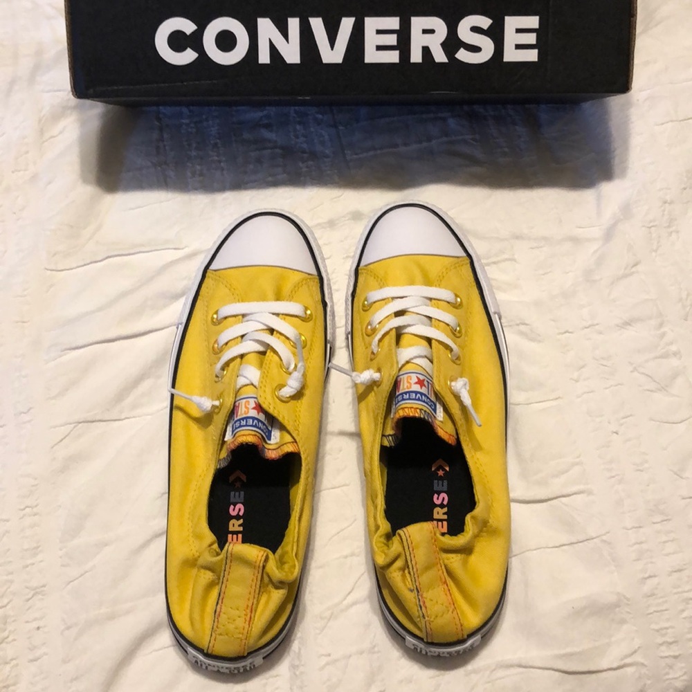 Yellow Slip on converse